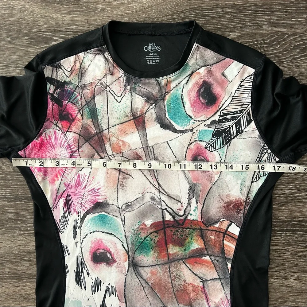 Hot Chillys Sub Print Long Sleeve Base Layer Top Shirt Women’s L Artsy Outdoor - Picture 6 of 7